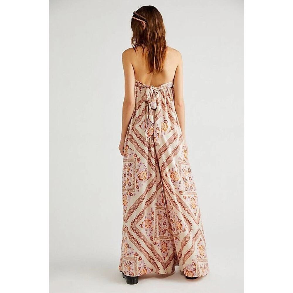 Free People Serendipity Jumpsuit Cream Tea Rose Strapless Small - Picture 2 of 13